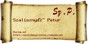 Szalisznyó Petur névjegykártya